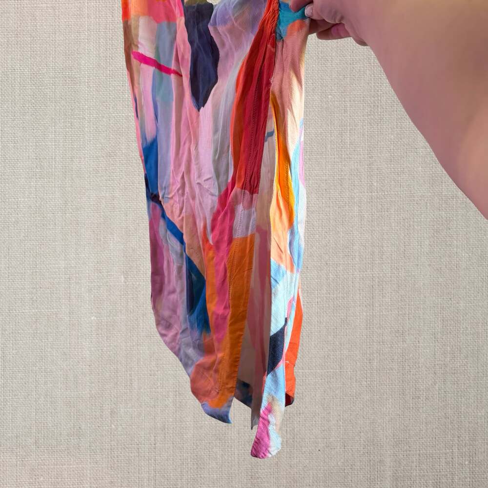 Anthropologie Abstract Dress Painterly Y2K Cowl Neck Midi - 8 - Picture 11 of 12